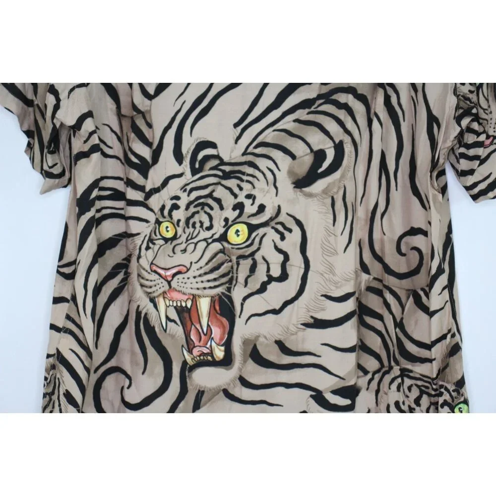 Wacko Maria x Tim Lehi Mens Small Tiger Camp Button Up Hawaiian Shirt RARE A1613 - Picture 8 of 8